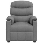 vidaXL Fauteuil de massage Gris clair Tissu