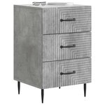 vidaXL Cabinet de chevet avec tiroir Gris béton 43 x 41 x 66 5 cm