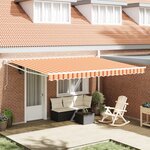 vidaXL Auvent Rétractable Automatique Jaune et Orange 450x300 cm
