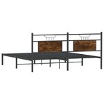vidaXL Cadre de lit sans matelas chêne fumé 160x200 cm bois ingénierie