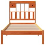 vidaXL Lit bibliothèque sans matelas cire marron 90x200 cm pin massif