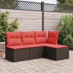 vidaXL Tabouret de jardin avec coussin Marron 55x55x37 cm Résine tressée