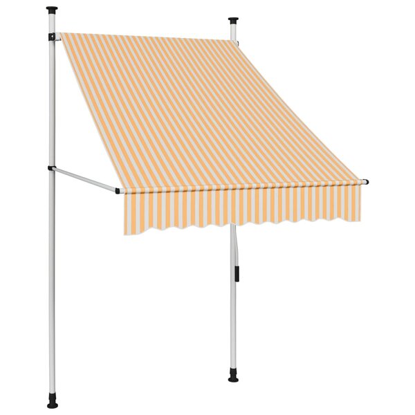 vidaXL Auvent rétractable manuel 100 cm Rayures oranges et blanches