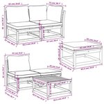 vidaXL Salon de jardin 6 Pièces avec coussins bois d'acacia solide