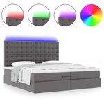 VidaXL Cadre de lit ottoman avec matelas gris 200x200 cm similicuir