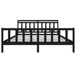 vidaXL Cadre de lit sans matelas noir bois massif 200x200 cm