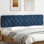 vidaXL Coussin de tête de lit bleu 200 cm tissu
