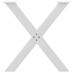 vidaXL Pieds de table à manger en forme de X  3 pièces  blanc  80 x (72-73) cm  acier