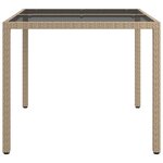 vidaXL Table de jardin pour repas Beige 90 x 90 x 75 cm Poly rotin