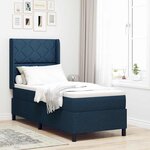 vidaXL Lit à ressorts avec matelas Bleu 80 x 200 cm tissu