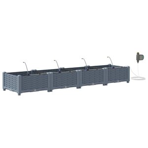 vidaXL Pots de jardin Gris clair 160 x 40 x 22 cm Acier