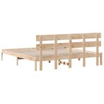 vidaXL Cadre de lit Marron 200 x 200 cm Bois de pin massif