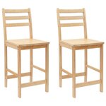 vidaXL Chaises de salle à manger 2 pc Bois de Caoutchouc Massif