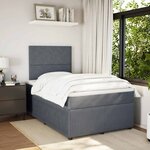 vidaXL Sommier à lattes de lit et matelas gris foncé 120x190cm velours