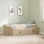 vidaXL Cadre de lit de rangement Chêne Sonoma 80x200 cm