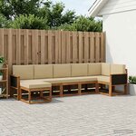 vidaXL Ensemble de canapés d'extérieur 7 Pièces Naturel et Beige