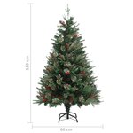 vidaXL Sapin de Noël avec pommes de pin Vert 120 cm PVC et PE