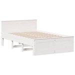 vidaXL Cadre de lit sans matelas avec tête de lit blanc 120x190 cm pin