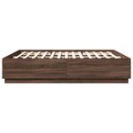 vidaXL Cadre de lit chêne marron 200x200 cm bois d'ingénierie