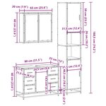 vidaXL Ensemble de meubles de salle de bain 3 Pièces Chêne marron