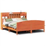 vidaXL Lit bibliothèque sans matelas cire marron 180x200 cm pin massif