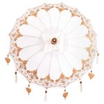 vidaXL Parasol balinais 260 Crème 95-100 cm Coton et bois massif