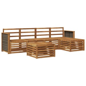 vidaXL Ensemble de canapés d'extérieur 6 Pièces Naturel
