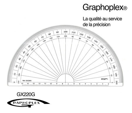 Rapporteur 1/2 cercle grades Ø 20 cm