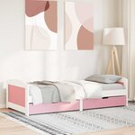 vidaXL Lit de jour et 2 tiroirs sans matelas IRUN blanc rose 90x200 cm