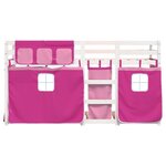 vidaXL Lit superposé avec rideaux rose 90x190 cm bois pin massif