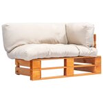 vidaXL Canapé de jardin palette avec coussins sable pinède