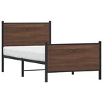 vidaXL Cadre de lit en métal sans matelas chêne marron 75x190 cm