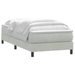 vidaXL Sommier à lattes de lit et matelas gris clair 90x220 cm velours