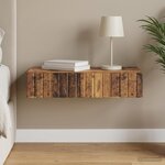 vidaXL Table d'appoint murale Bois ancien 87 5 x 34 5 x 17 cm