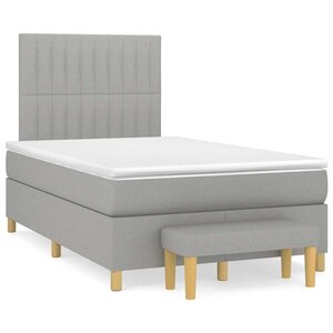 vidaXL Sommier à lattes de lit et matelas gris clair 120x190 cm tissu