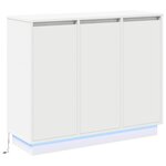 vidaXL Buffet LED Blanc 90 x 32 x 75 cm Bois d'ingénierie