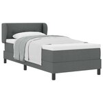 vidaXL Lit à ressorts avec matelas Gris foncé 90 x 190 cm tissu