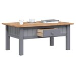 vidaXL Table basse Gris 100x60x43 5 cm Pin massif Assortiment Panama