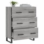 vidaXL Buffet sonoma gris 69 5x34x90 cm bois d'ingénierie