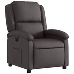 vidaXL Fauteuil inclinable électrique marron foncé cuir véritable
