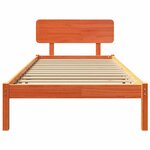 vidaXL Cadre de lit avec tête de lit Brun cire 80 x 200 cm Pin massif