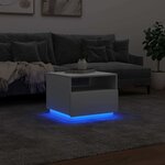 vidaXL Table basse avec lumières LED blanc 50x49x40 cm