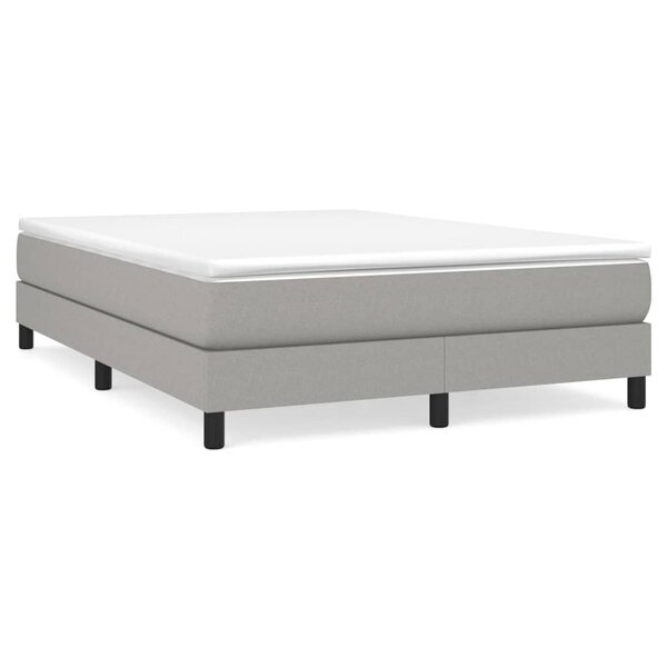 vidaXL Cadre de lit gris clair 140x190 cm tissu