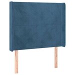 vidaXL Tête de lit avec oreilles Bleu foncé 103x16x118/128 cm Velours