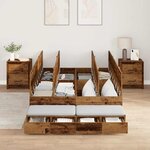 vidaXL Cadre de lit avec rangement Bois ancien 236.5 x 120 x 31.5 cm