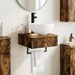 vidaXL Basin de lavage mural Chêne fumé 40 x 41 x 40 5 cm