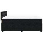 vidaXL Sommier à lattes de lit et matelas Noir 160x200 cm Velours
