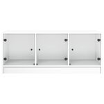 vidaXL Table basse avec portes en verre blanc 102x50x42 cm