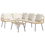 vidaXL Ensemble de canapé de jardin 2 pc Naturel polyrotin