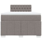 vidaXL Sommier à lattes de lit avec matelas Taupe 120x200 cm Tissu
